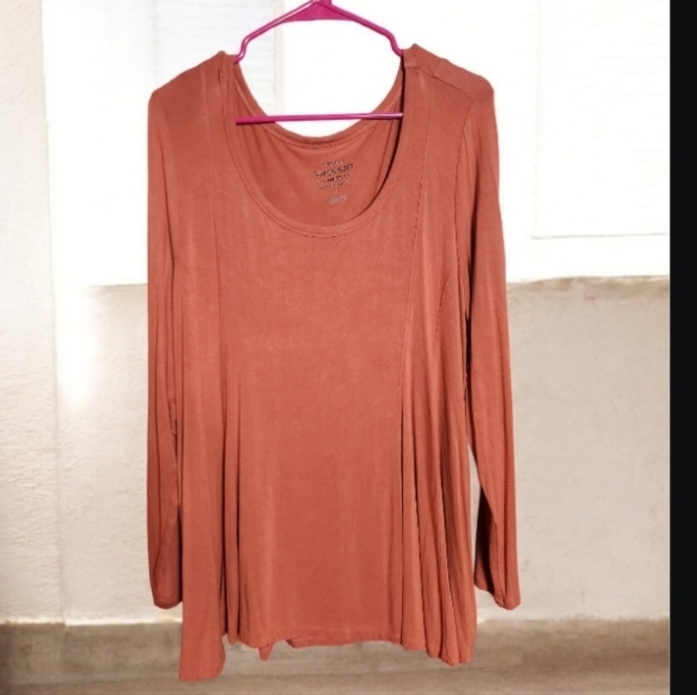 Torrid Super Soft Size 2X Women's Rust Long Sleeve Top